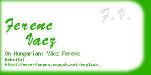 ferenc vacz business card