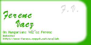 ferenc vacz business card